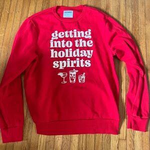 Old Navy Festive Red Holiday Spirits Crewneck